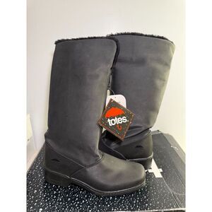 .4356 Totes Cynthia Black Waterproof Womens Boots-US 7 Womens